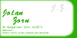 jolan zorn business card